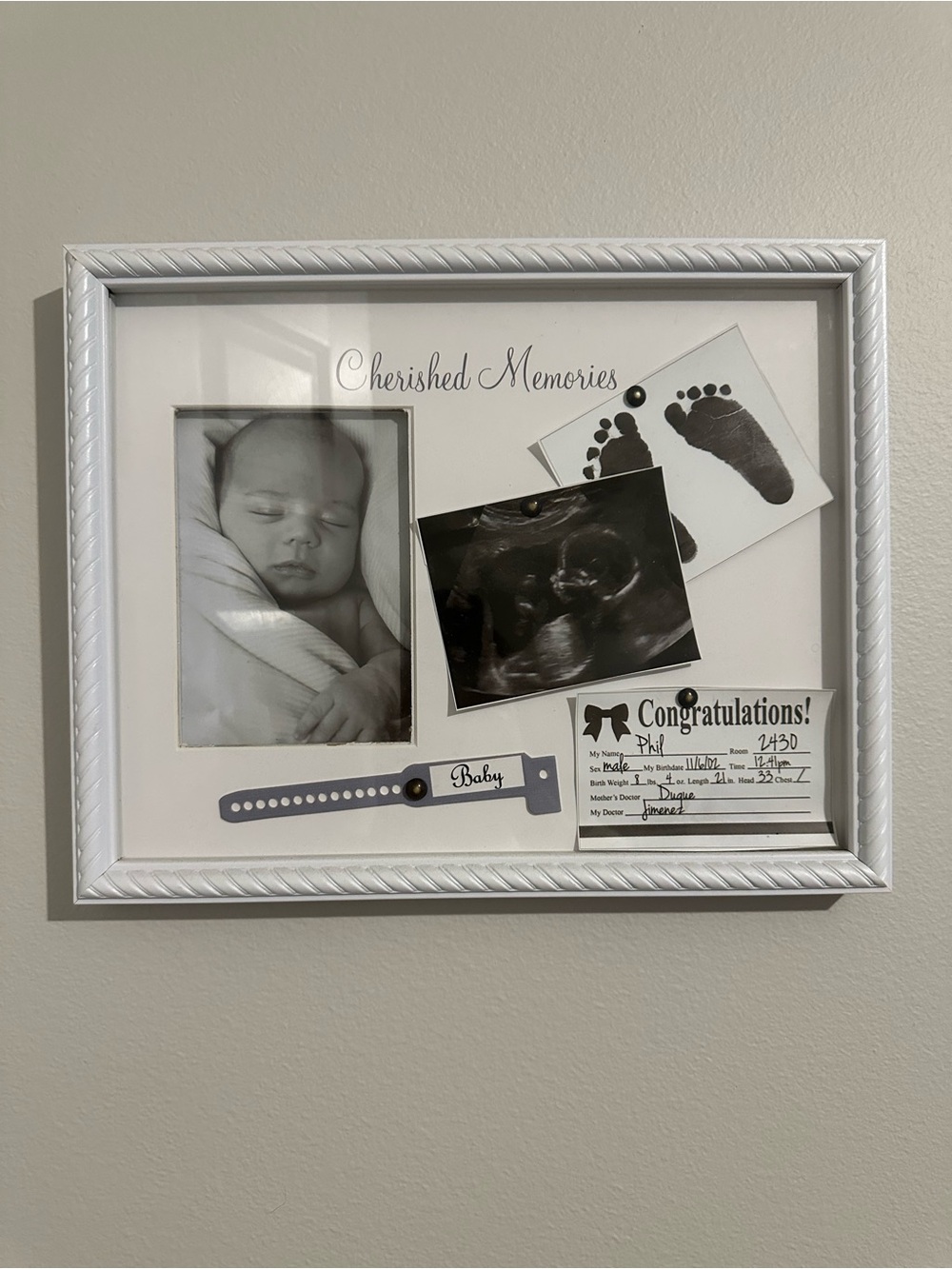 Wendy Bellissimo White Cherished Memories Baby Collage Frame